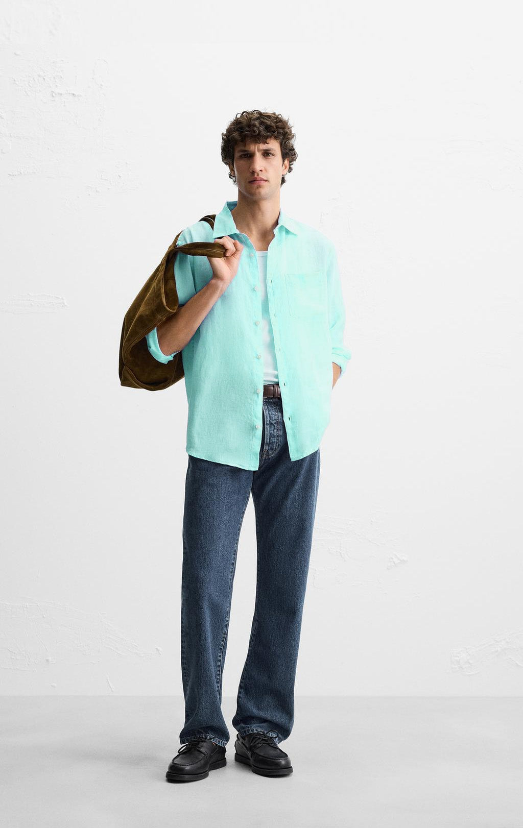 Turquoise Breeze Linen Shirt