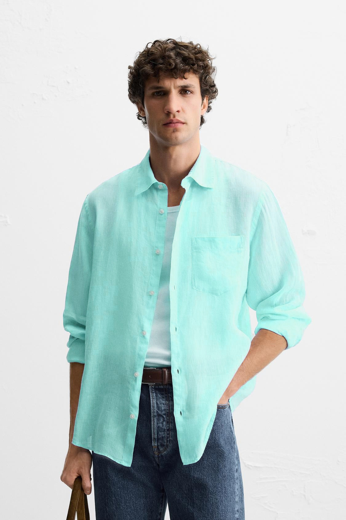 Turquoise Breeze Linen Shirt