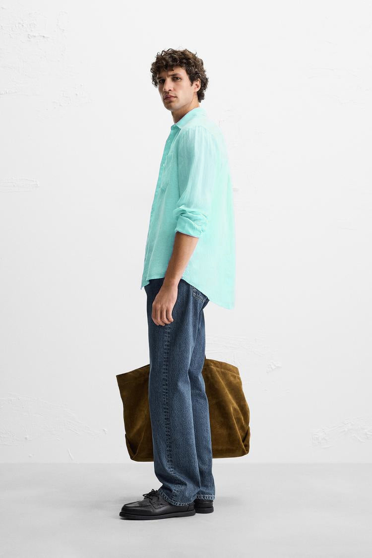 Turquoise Breeze Linen Shirt