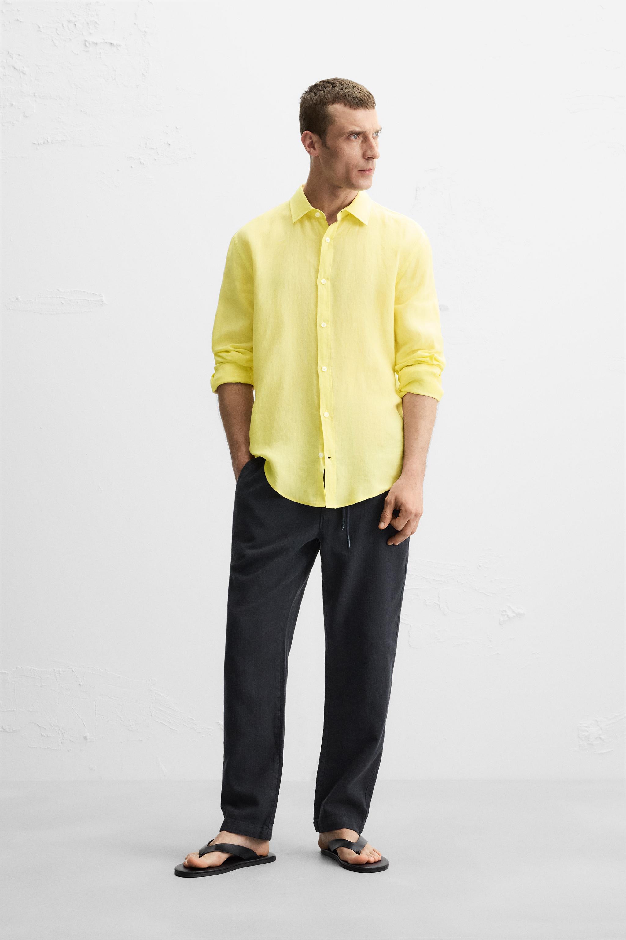 Golden Sunrise Linen Shirt