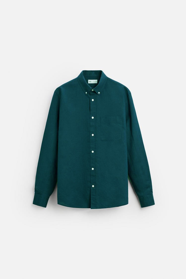Deep Lagoon Linen Shirt