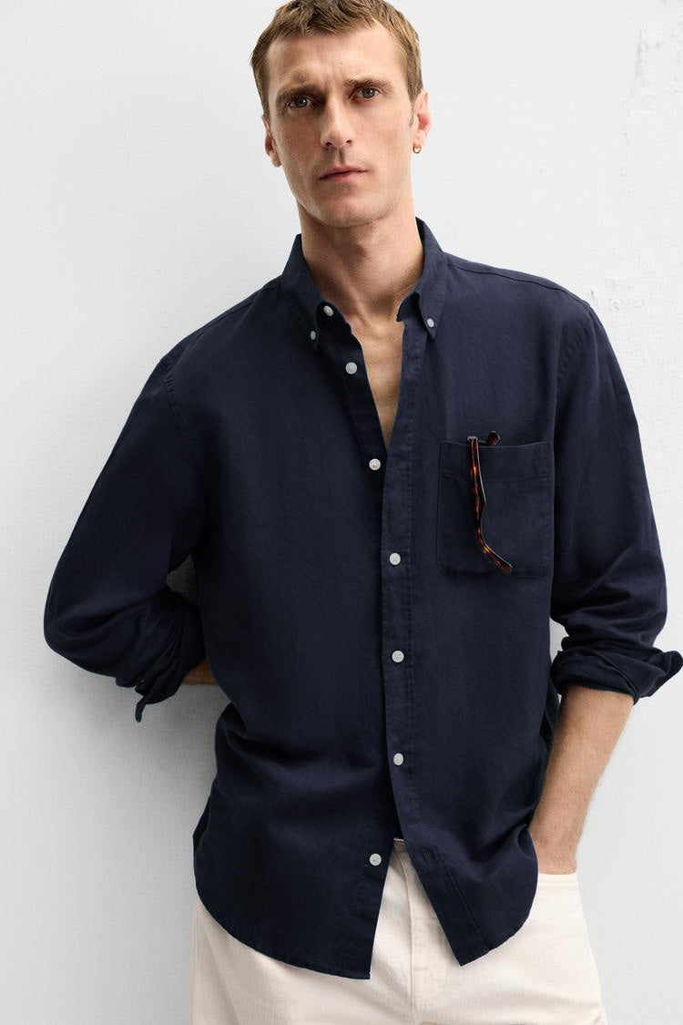 Midnight Shadow Linen Shirt