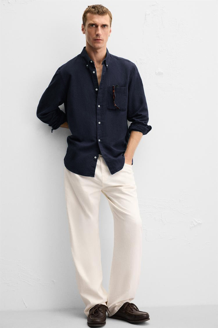 Midnight Shadow Linen Shirt