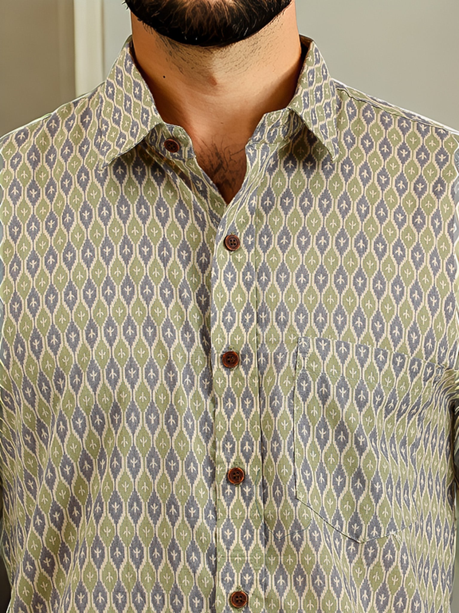 Cultural Elegance Cotton Printed Shirt