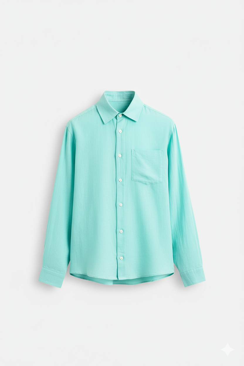 Turquoise Breeze Linen Shirt