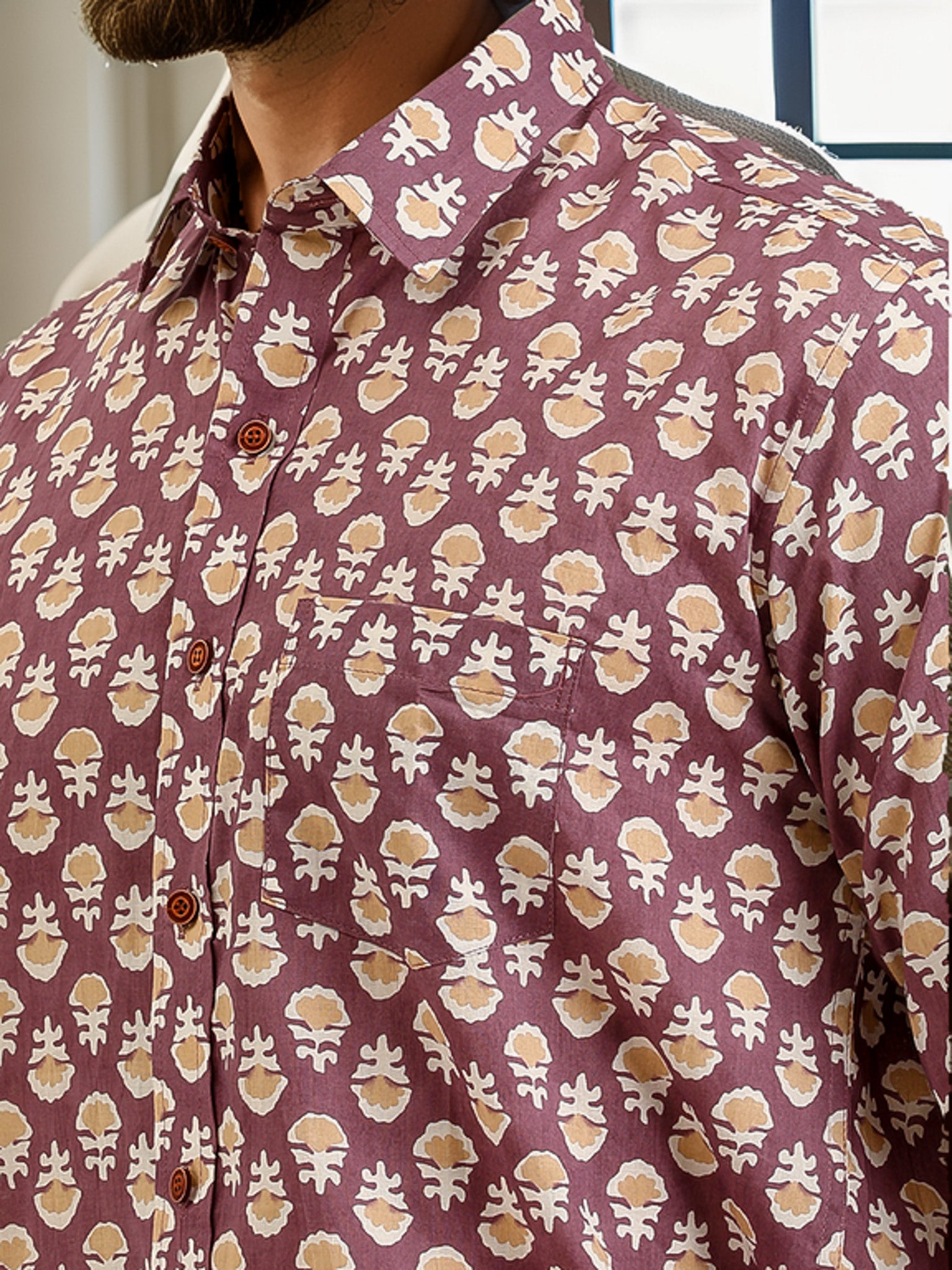 Graceful Cotton Chunri Print Shirt