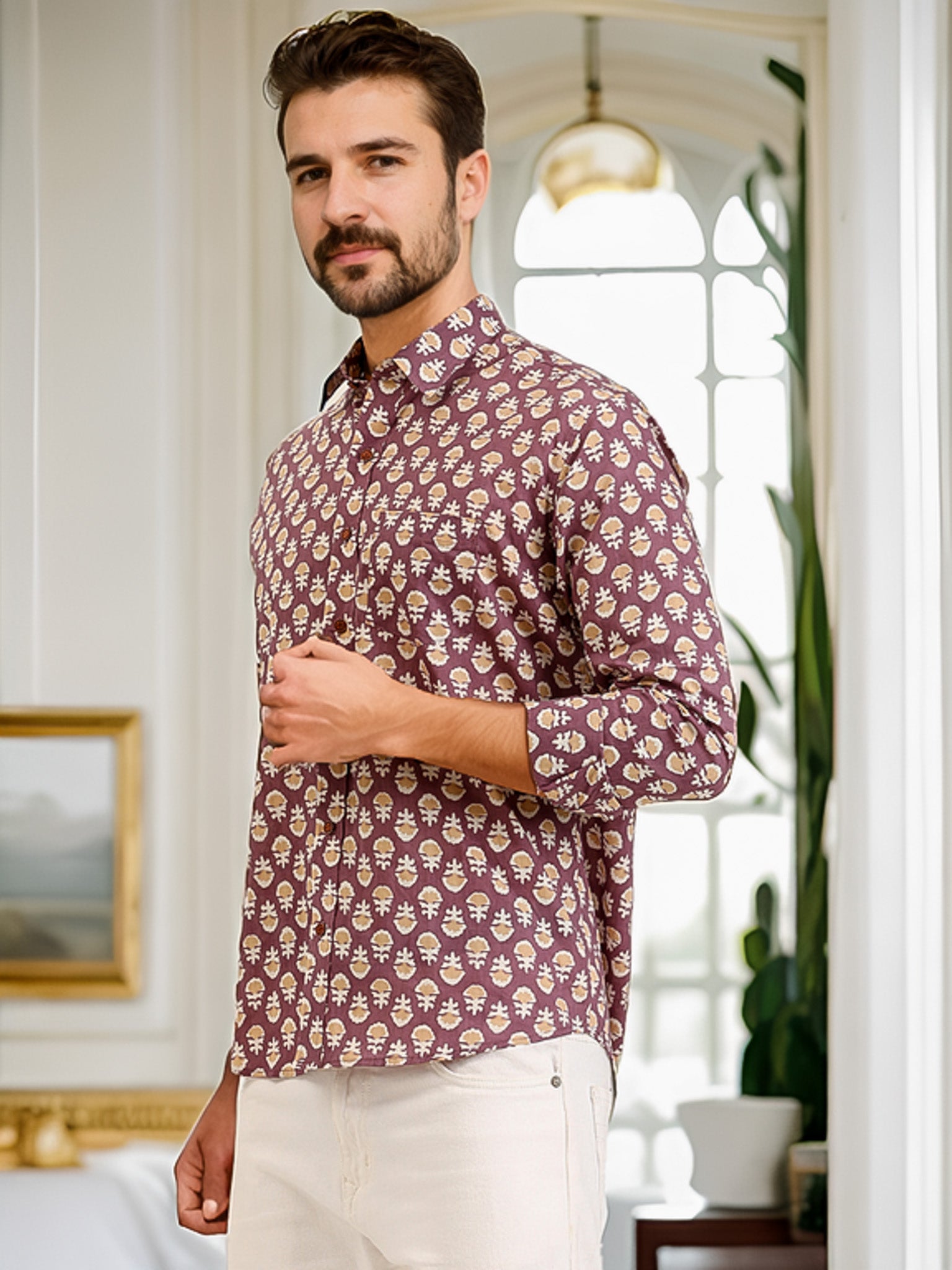 Graceful Cotton Chunri Print Shirt