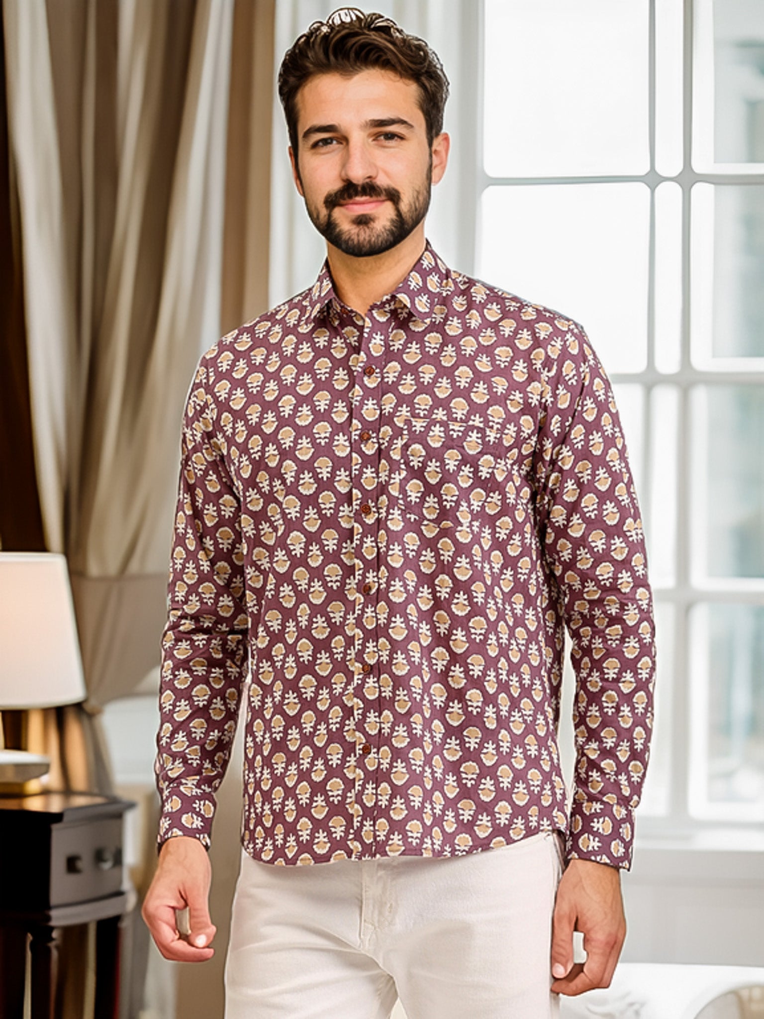 Graceful Cotton Chunri Print Shirt